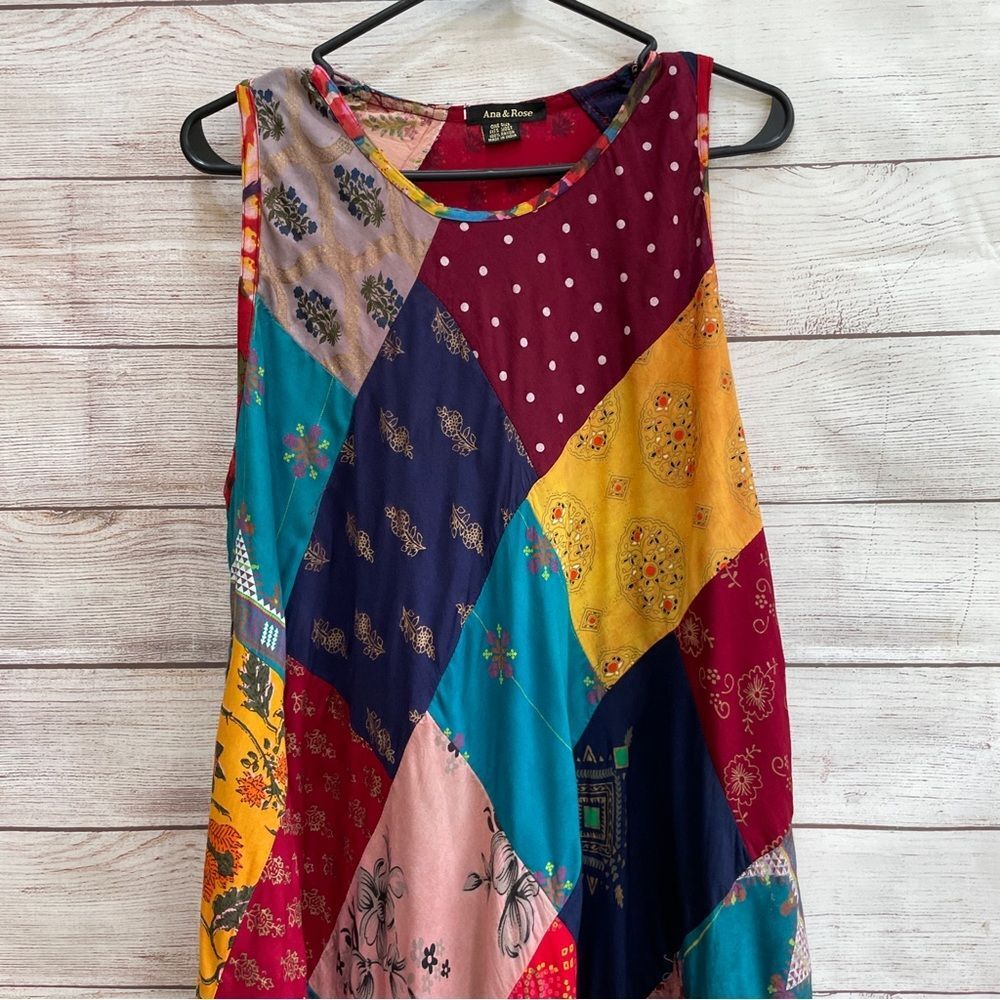 ANA & ROSE PATCHWORK‎ MIDI DRESS…ACTUAL PATCHWORK - Picture 2 of 9